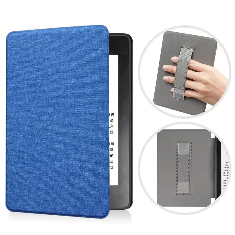 For Kindle Paperwhite 12th Generation Case 2024 Signature Edition 7 inch Leather Case with Hand Strap SA568B Auto Sleep Cover