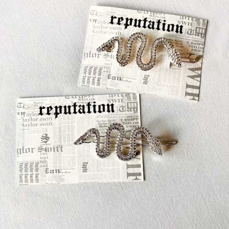 Reputation-Inspired Snake Barrette – Rhinestone Hair Clip | Dark Feminine Swiftie Accessory