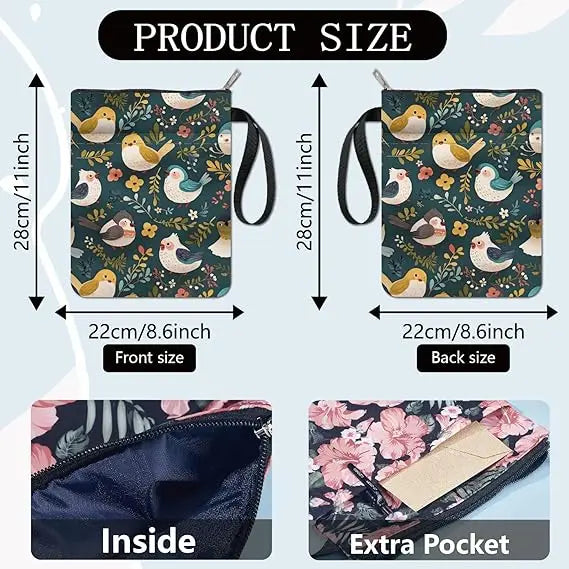 1pc Giraffe Book Sleeve Cartoon Animal Book Covers Book Protector for Paperbacks Washable Fabric Cloth Book Cover with Zipper