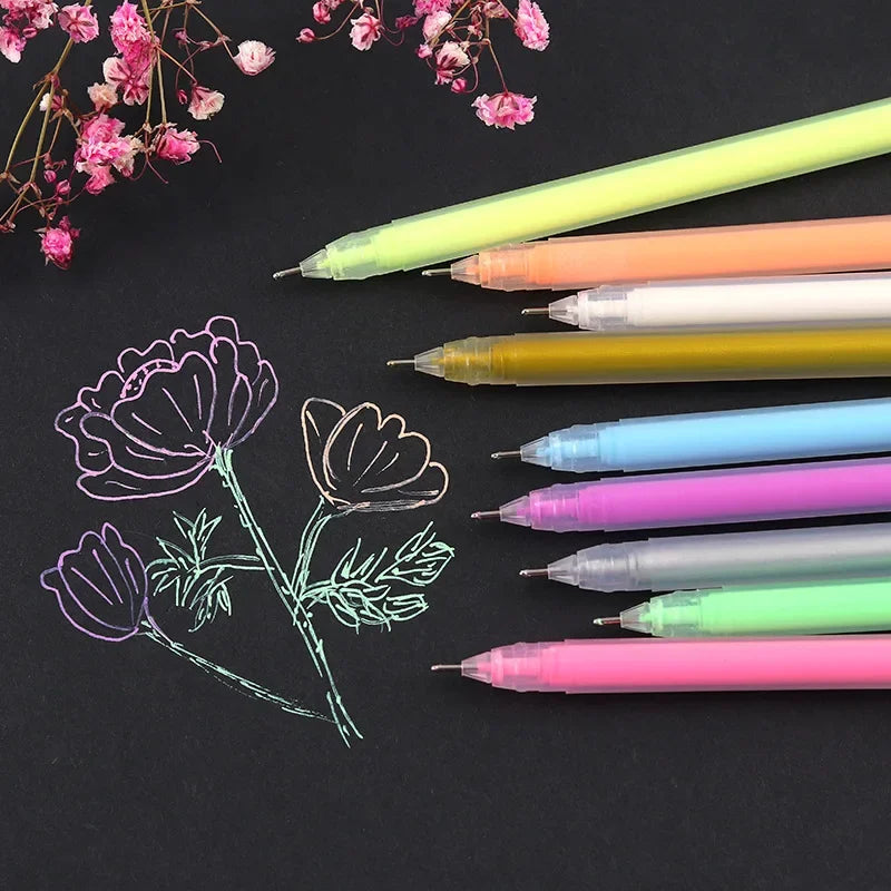 9/12 PCS Set Kawaii Color Gel Pen Set 0.5mm Ballpoint Pen for Diary School Stationery