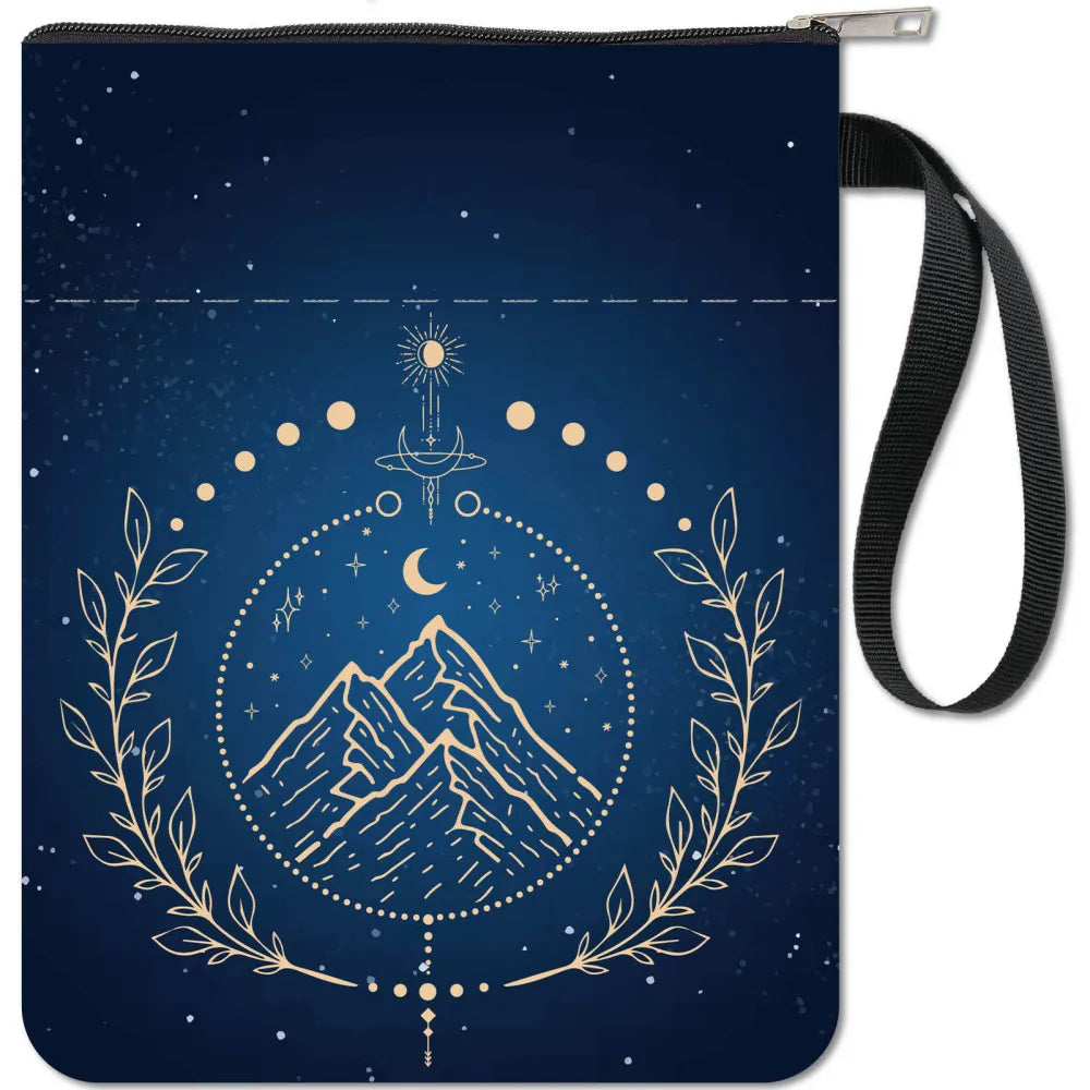 Black Book Sleeves Flower Leaf Book Covers Book Protector for Paperbacks Washable Fabric Cloth Book Cover with Zipper and Extra