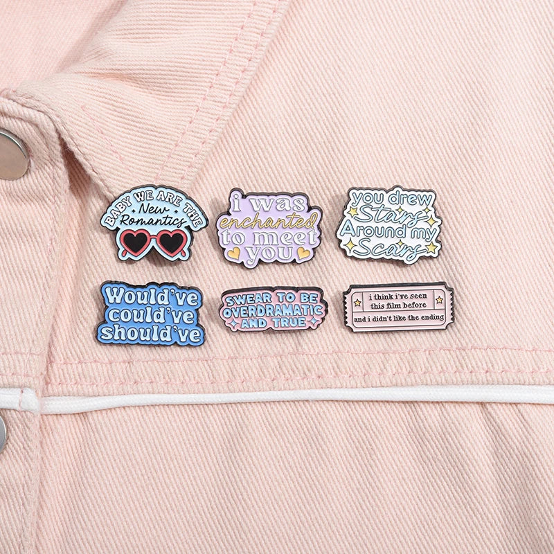 Pop Singer-Inspired Enamel Pin Sets – Aesthetic Enamel Brooches, Lyrics & Outfits | Cute Collectible Accessories for Bags, Jackets & Lanyards