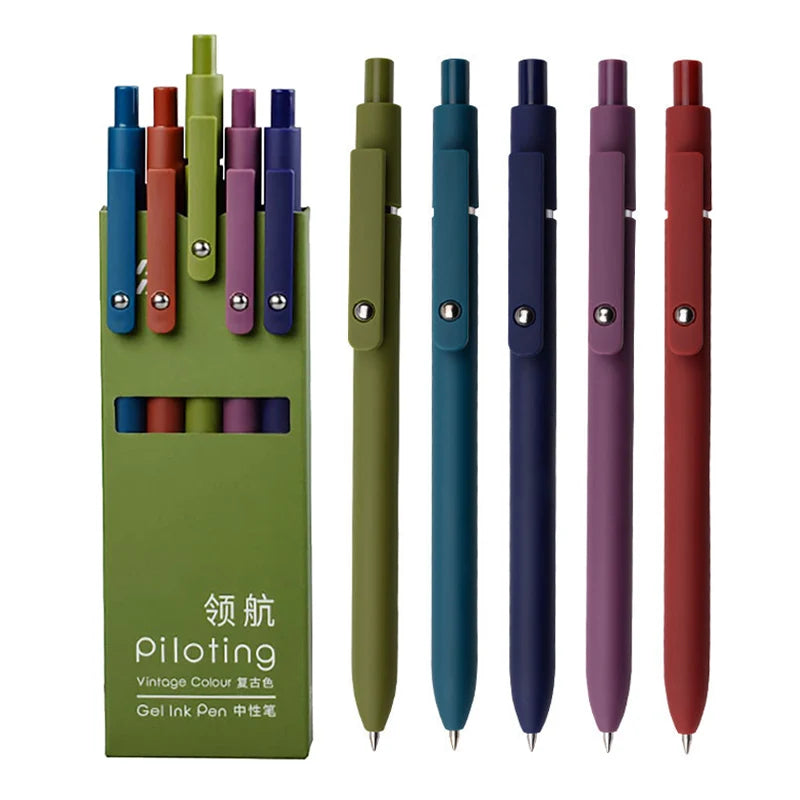 5 Pack 0.5mm Black Ink Pen Fine Tip Smooth Writing Used for Diary Notes Cute Office Study Supplies Gifts for Women Men