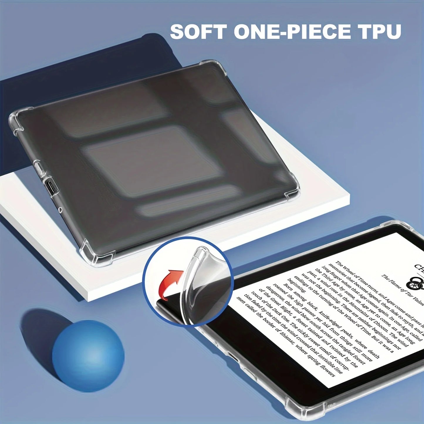 Clear Case for Kindle Paperwhite 6 5 4 3 2 1, for Kindle 11th/10th Generation, TPU Back Cover, Ultra Slim TPU Soft Cover