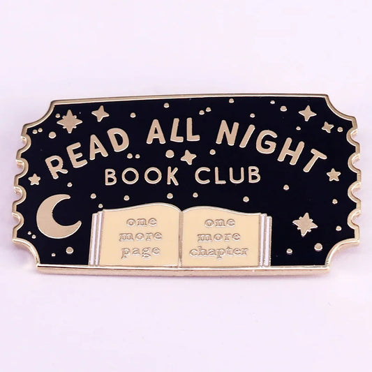 Read All Night Book Club Enamel Pin