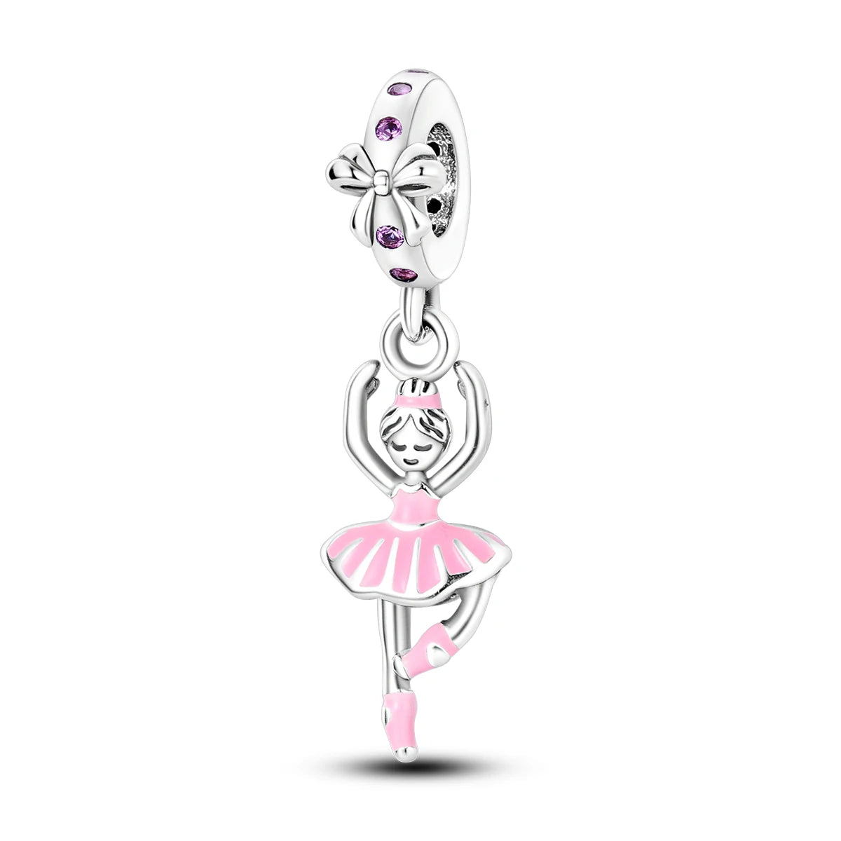 925 Silver Charms Skirt Ballet Shoes Pink Pendants Fit Original Bracelet Beads Diy For Woman Jewelry
