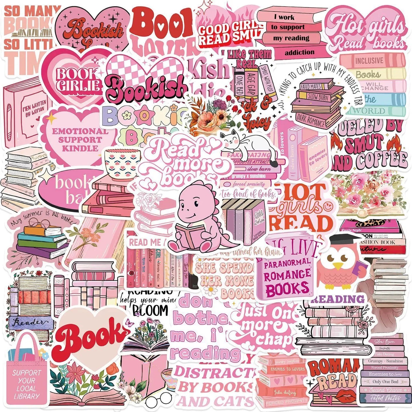 10/50/100pcs Mix Smut Dark Romance Bookish Book Reading Stickers Kindle Aesthetic Girls Decals Ipad Phone Laptop Diary Sticker