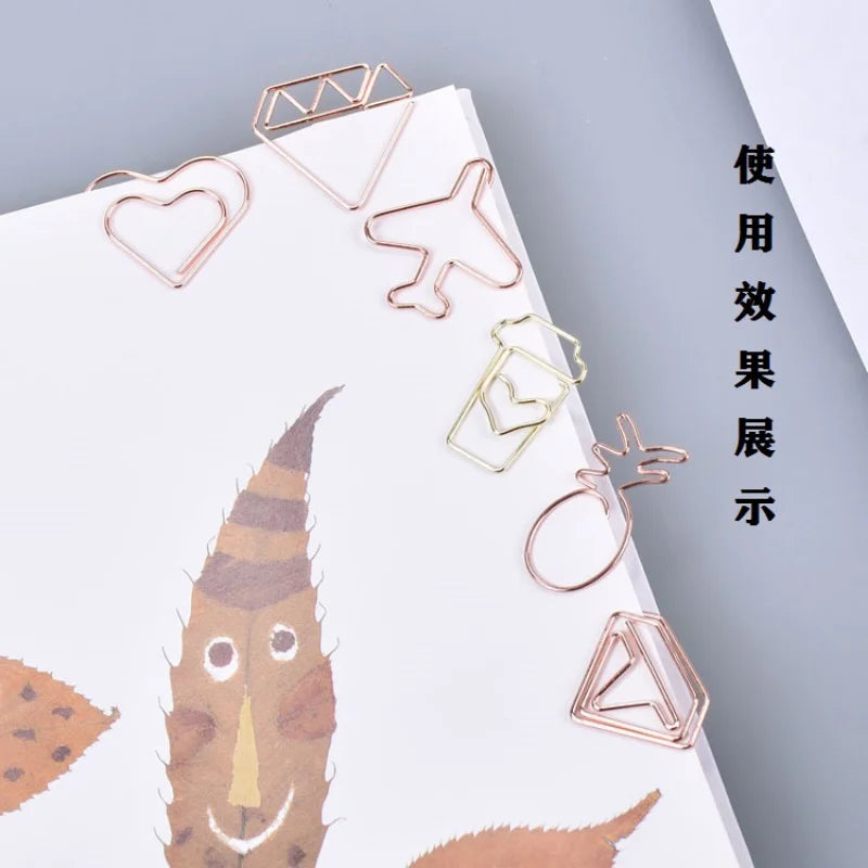 10pcs/set Metal Paperclips Multiple Cartoon Heart Animal Styles Paper Clip Book Scrapbook Planner Page Bookmark Binder Clip - élise & madelyn