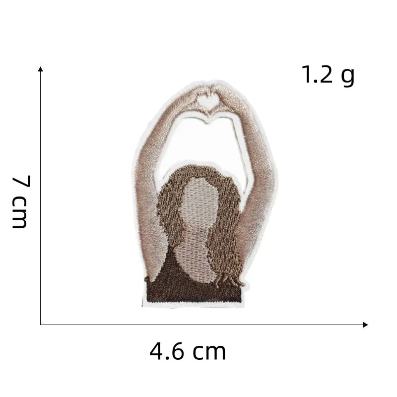 Cartoon Girl Singer patches Decorative Character Embroidered Badge With Rock Music Suitcase Decoration patch