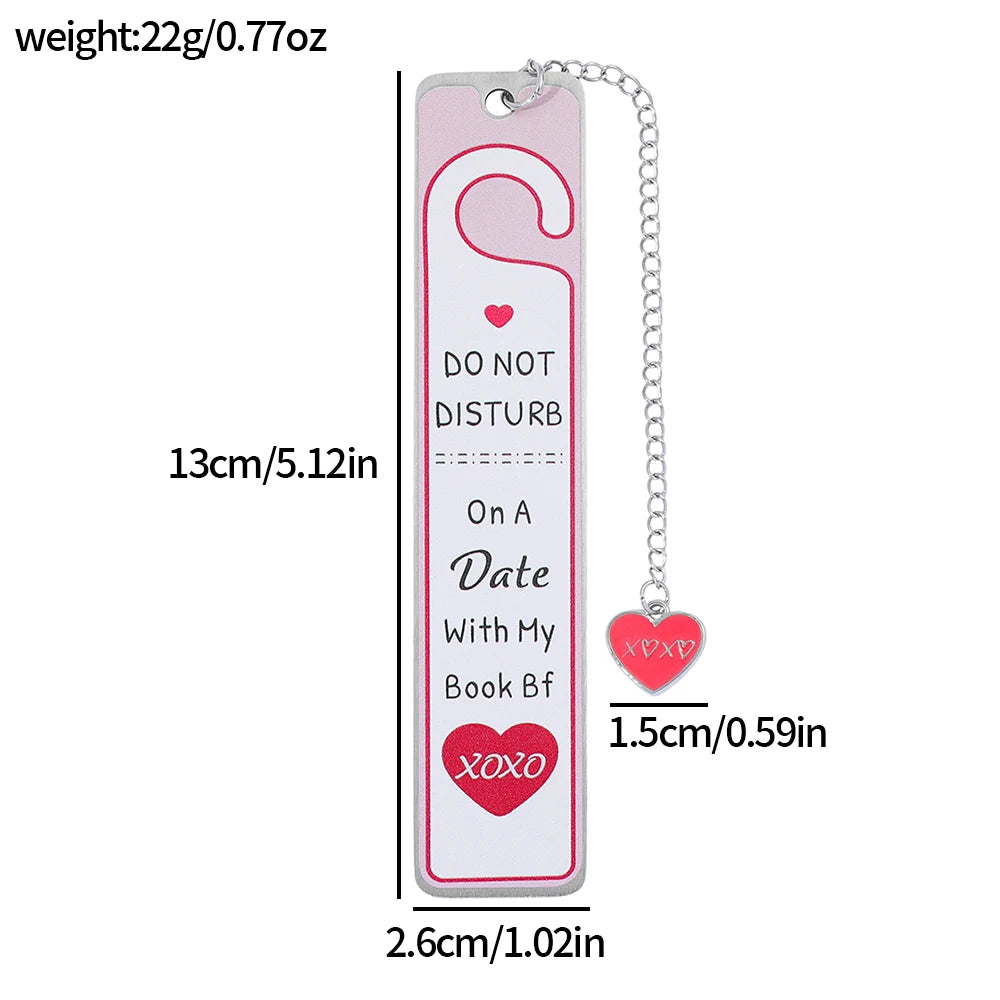 Fashion Pink Heart Bookmarks Valentine's Day Gifts for Girlfriends Everyday Gifts Reading Accessories for Book Lovers