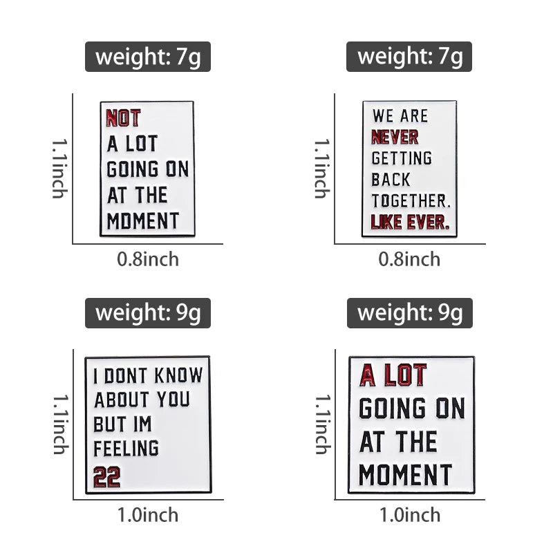 Pop Singer-Inspired Enamel Pin Sets – Aesthetic Enamel Brooches, Lyrics & Outfits | Cute Collectible Accessories for Bags, Jackets & Lanyards