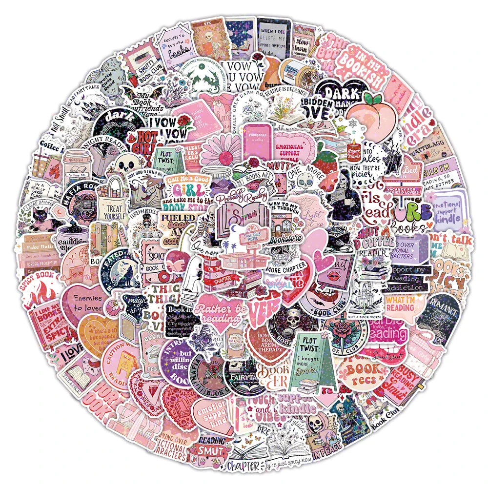 10/50/100/200pcs Smutty Dark Romance Bookish Stickers Romantic Reader Cartoon Decals Graffiti Stationery Phone PVC Sticker Pack