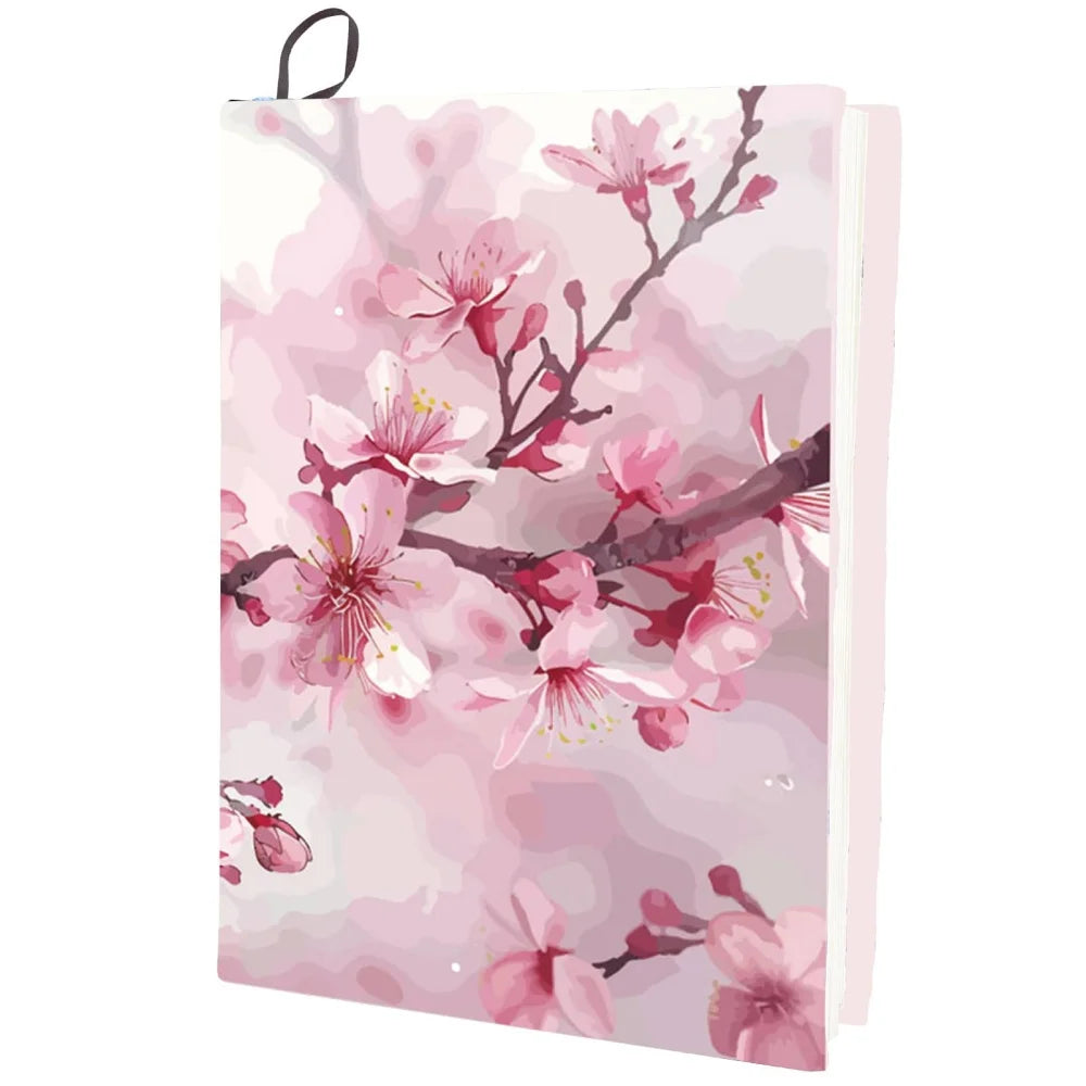 Cherry Blossom Stretchable Book Cover Flower Floral Pink Cover Washable Reusable Large Nylon Book Sleeve Book Protector Elastic