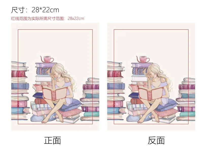 1 pc Book Sleeve with Zipper Flower Books Pouch Watercolor Flower Leaf Waterproof Protector for Paperback Fabric