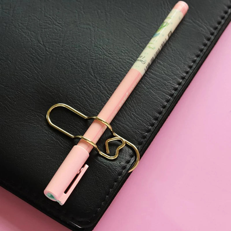 15pcs/set Love Model Paper Clip Metal Bookmark Photo Flipchart Memo Ticket Holder Office School Stationery Supplies