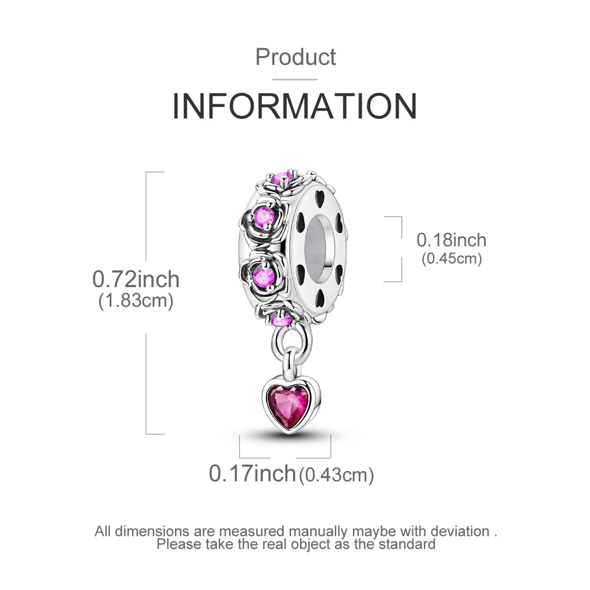 Charms Fit Original Beads 925 Sterling Silver Clip Charms Zircon Silicone Spacer Beads fit Bracelet Women DIY Gift