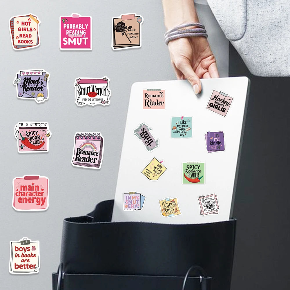 50PCS/pack Dark Romance Stickers Smutty Bookish Sticker Readers Adult Spicy Booktok Vinyl Decals Laptop IPAD Kindle Journal Deco