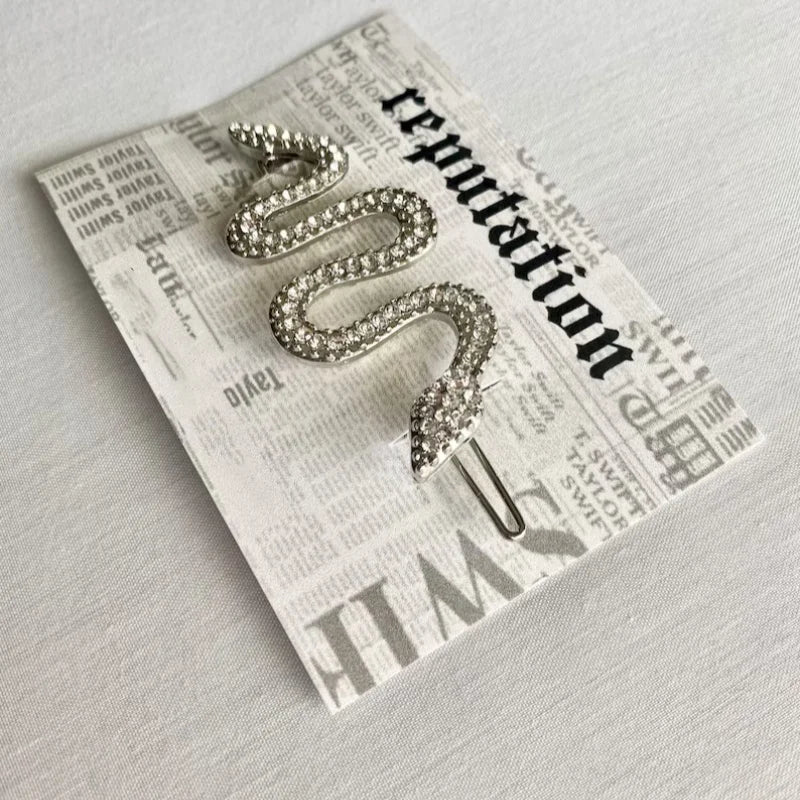 Reputation-Inspired Snake Barrette – Rhinestone Hair Clip | Dark Feminine Swiftie Accessory