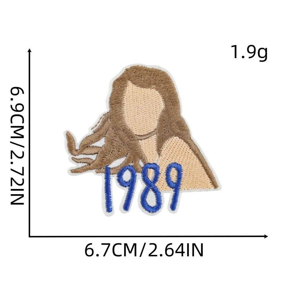 Cartoon Girl Singer patches Decorative Character Embroidered Badge With Rock Music Suitcase Decoration patch