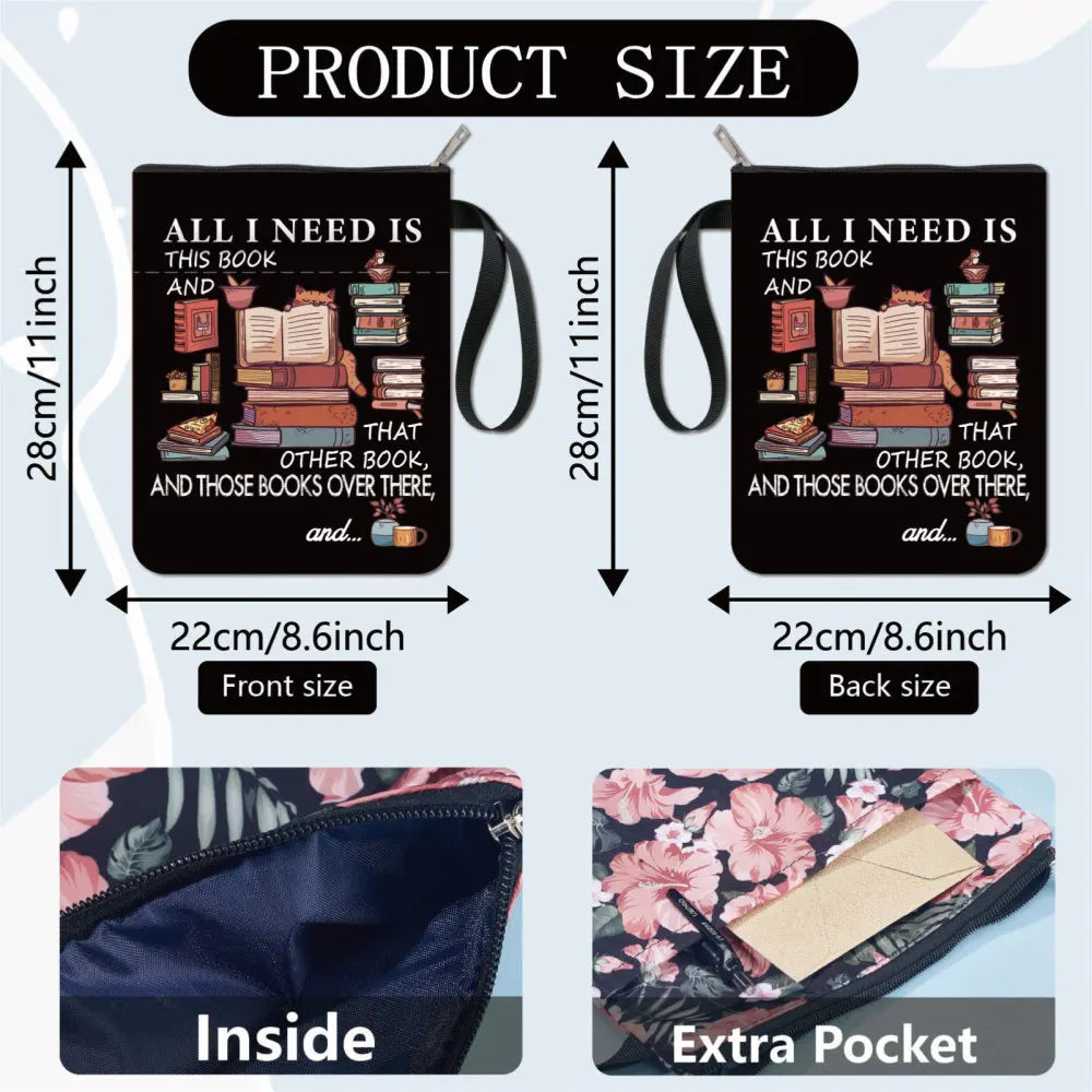 1pc Flower Book Sleeve Leaves Book Protector Plant Book Covers for Paperbacks Washable Fabric Cloth Book Cover with Zipper