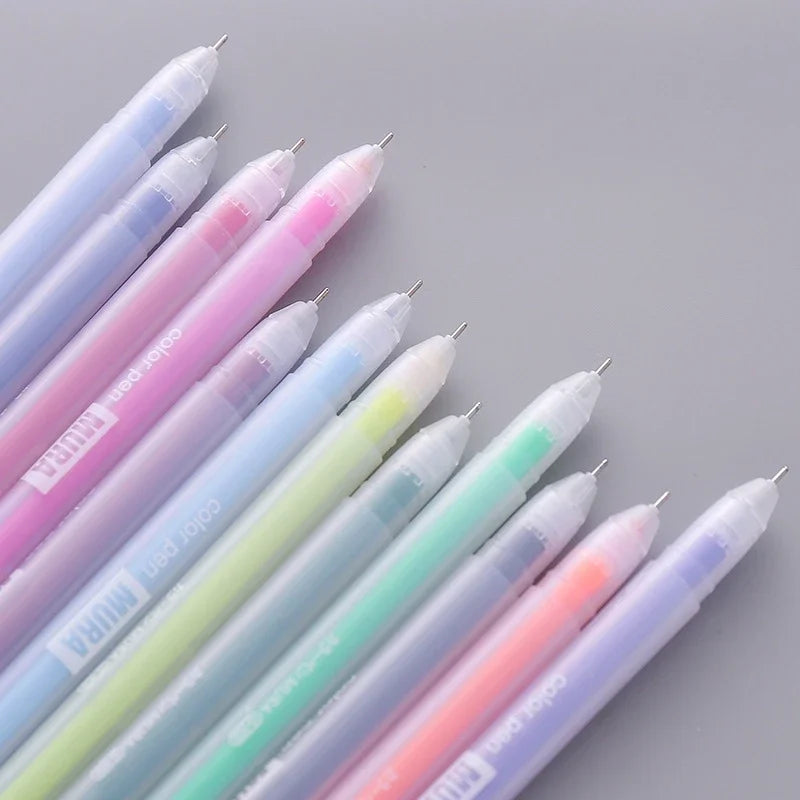 9/12 PCS Set Kawaii Color Gel Pen Set 0.5mm Ballpoint Pen for Diary School Stationery