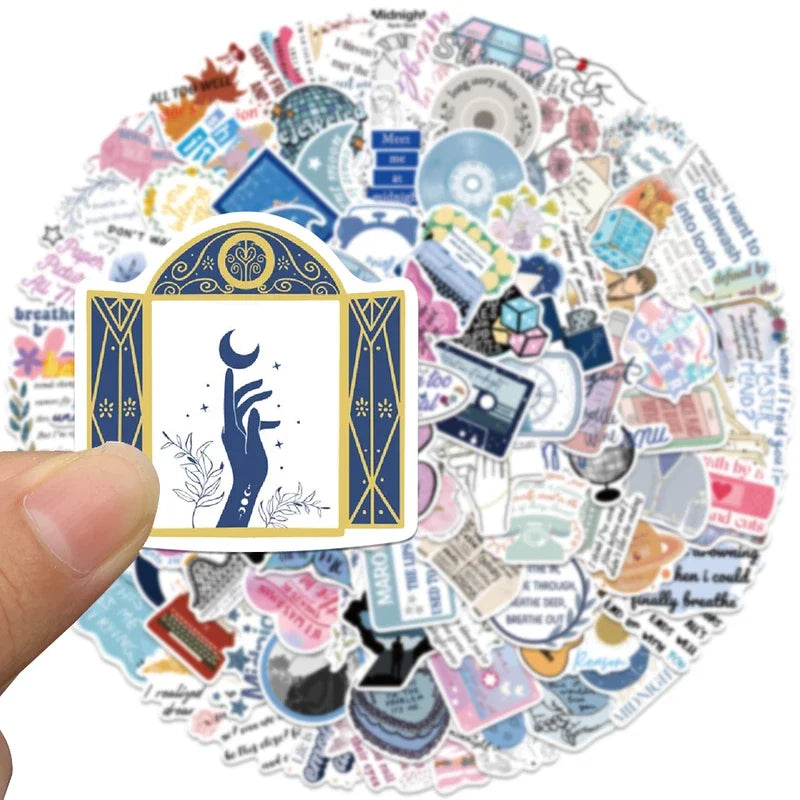 Aesthetic Lyric & Album-Inspired Vinyl Sticker Packs (10 / 30 / 50 pcs)