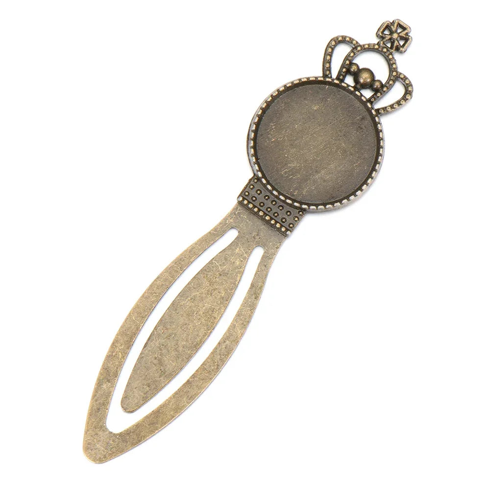 1PC Antique Bronze Oval Style Iron Metal Bookmark Vintage Retro Handmade Bookmark for Cabochon Cameo DIY Bookmark Student Gifts