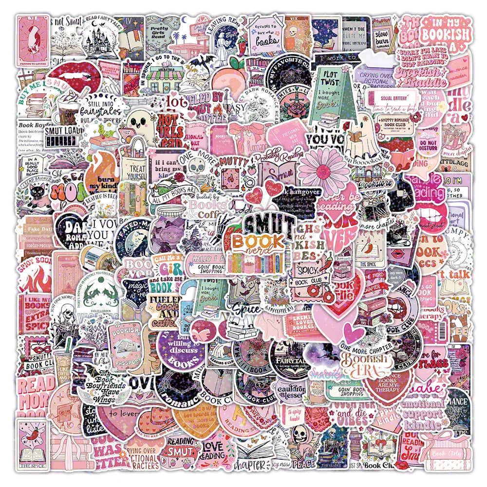 10/50/100/200pcs Smutty Dark Romance Bookish Stickers Romantic Reader Cartoon Decals Graffiti Stationery Phone PVC Sticker Pack