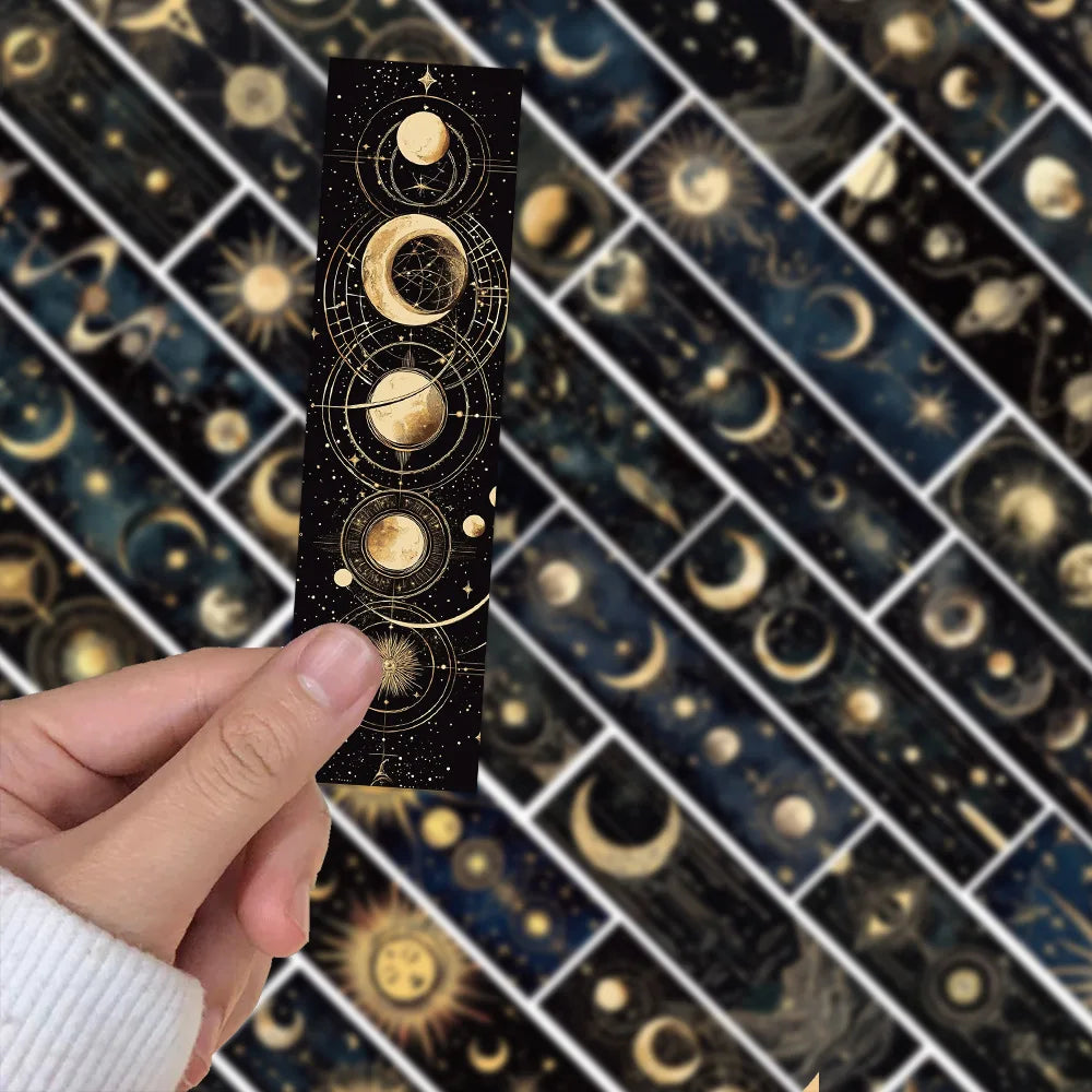 30Pcs Creative Mysterious Sun and Moon Bookmarks Advanced Student Supplies Book Pages Book Notes Reading Label Cards