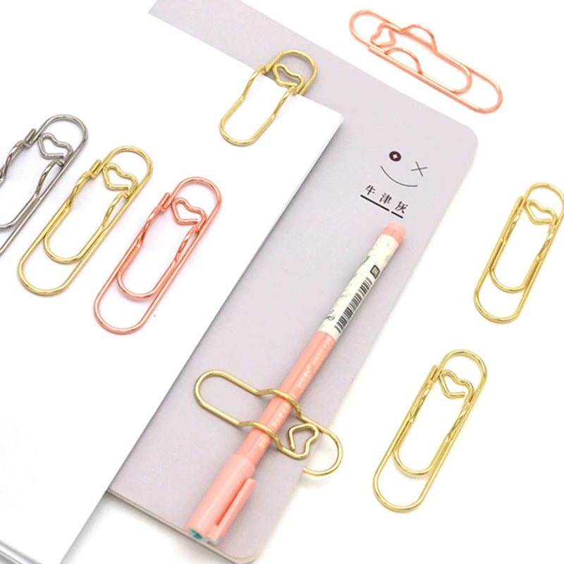 15pcs/set Love Model Paper Clip Metal Bookmark Photo Flipchart Memo Ticket Holder Office School Stationery Supplies