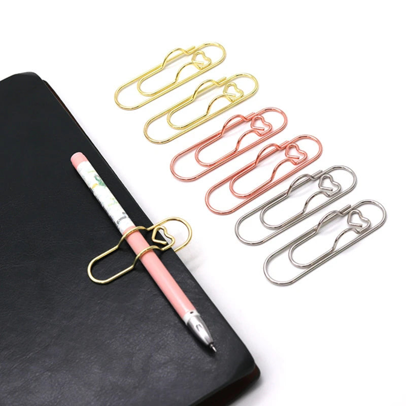 15pcs/set Love Model Paper Clip Metal Bookmark Photo Flipchart Memo Ticket Holder Office School Stationery Supplies