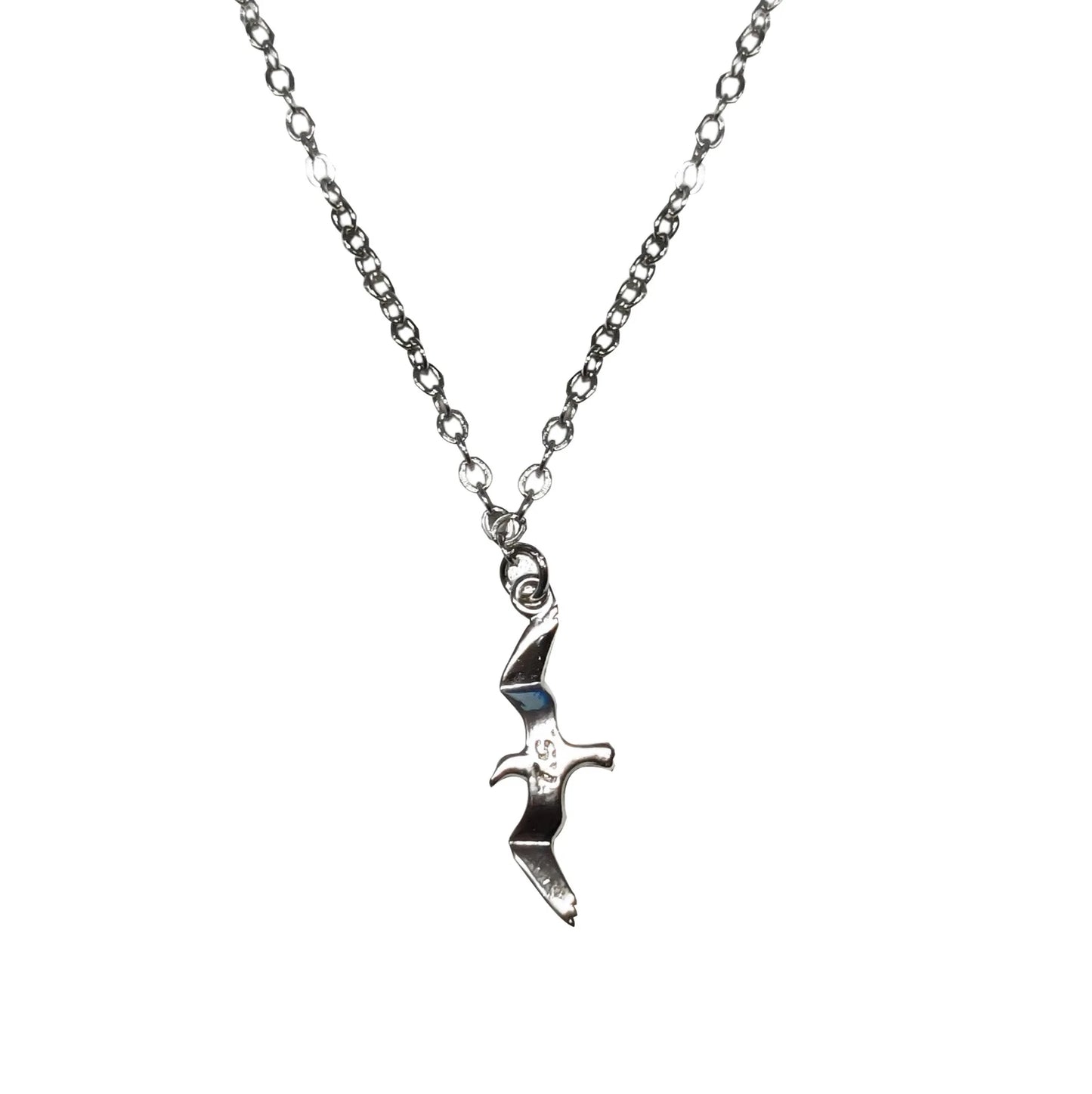 1989-Inspired Silver Seagull Necklace — Minimalist Clavicle Pendant