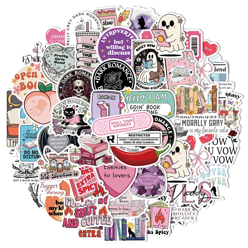 50/150PCS Romantic Reading Style Graffiti Star Covering Cartoon Stickers DIY Notebook Waterproof Stickers