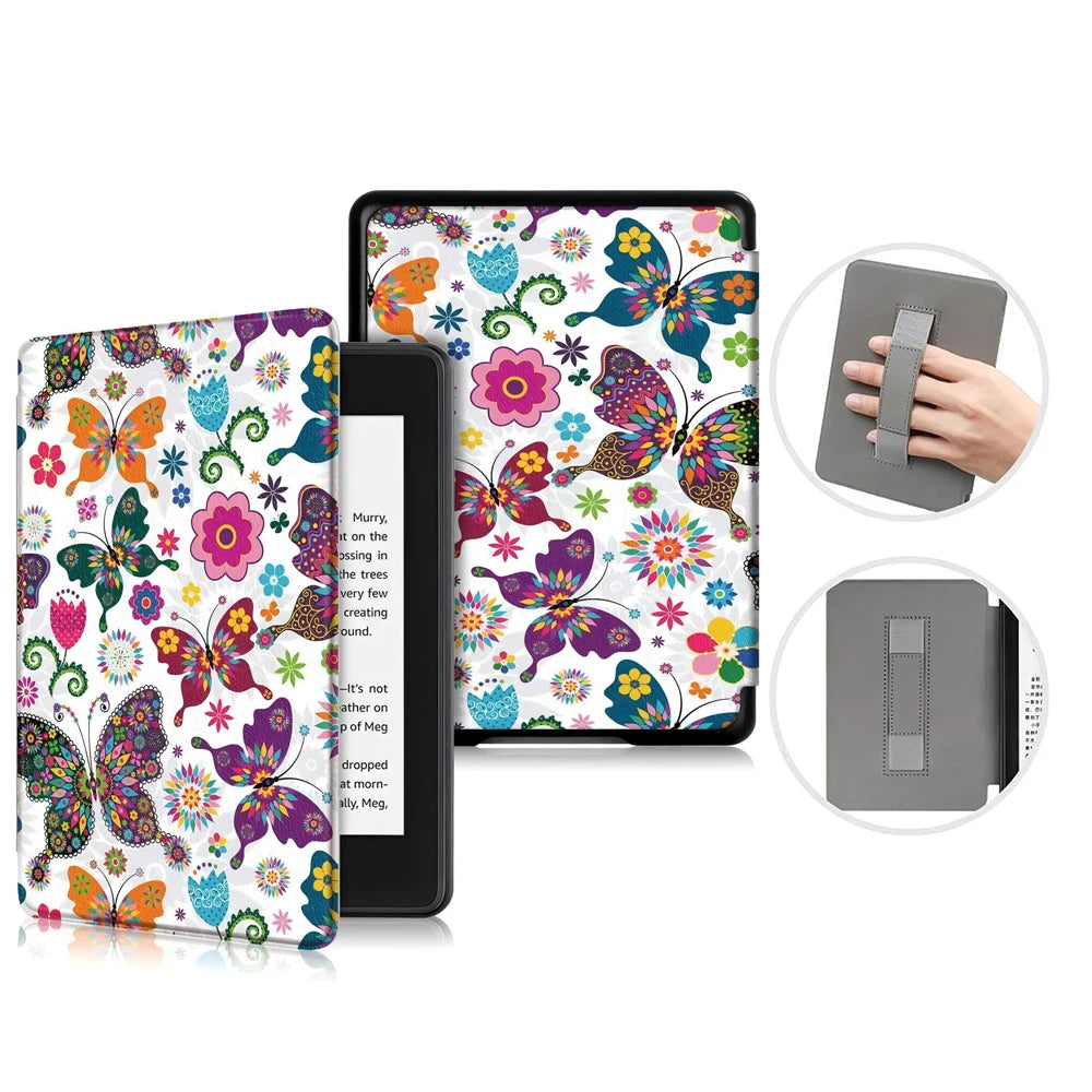 For Kindle Paperwhite 12th Generation Case 2024 Signature Edition 7 inch Leather Case with Hand Strap SA568B Auto Sleep Cover