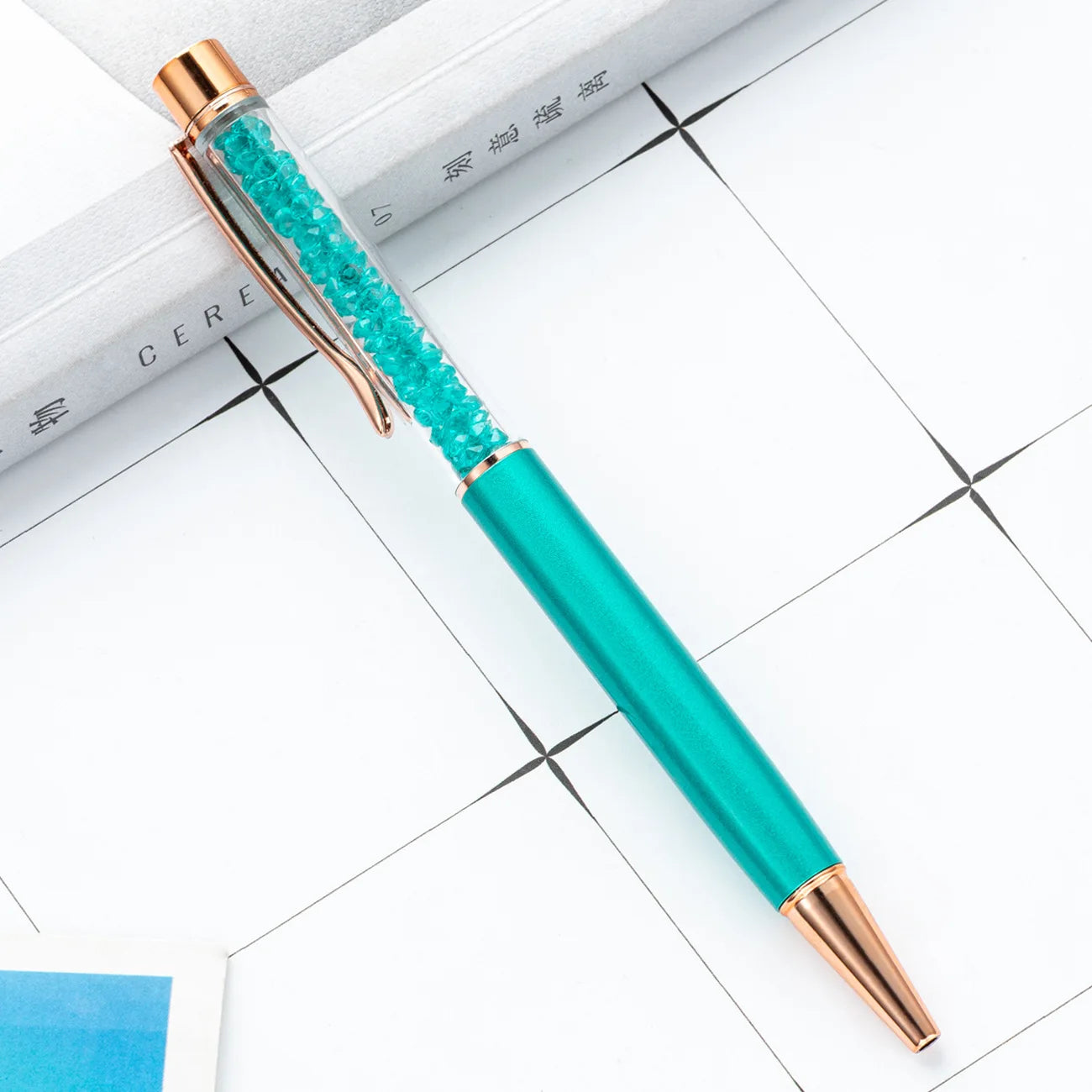 30PCS  Metal crystal pens, office students, multi-color rotary rhinestone pens, wholesale advertising gifts, ballpoint pens