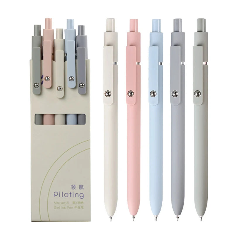 5 Pack 0.5mm Black Ink Pen Fine Tip Smooth Writing Used for Diary Notes Cute Office Study Supplies Gifts for Women Men