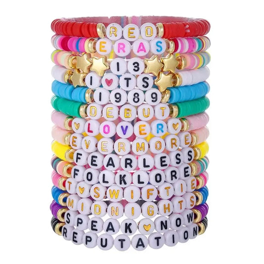 Friendship Bracelet Stack | Eras-Inspired Clay Bracelet Set | Swiftie Accessories | Tour-Inspired Merch