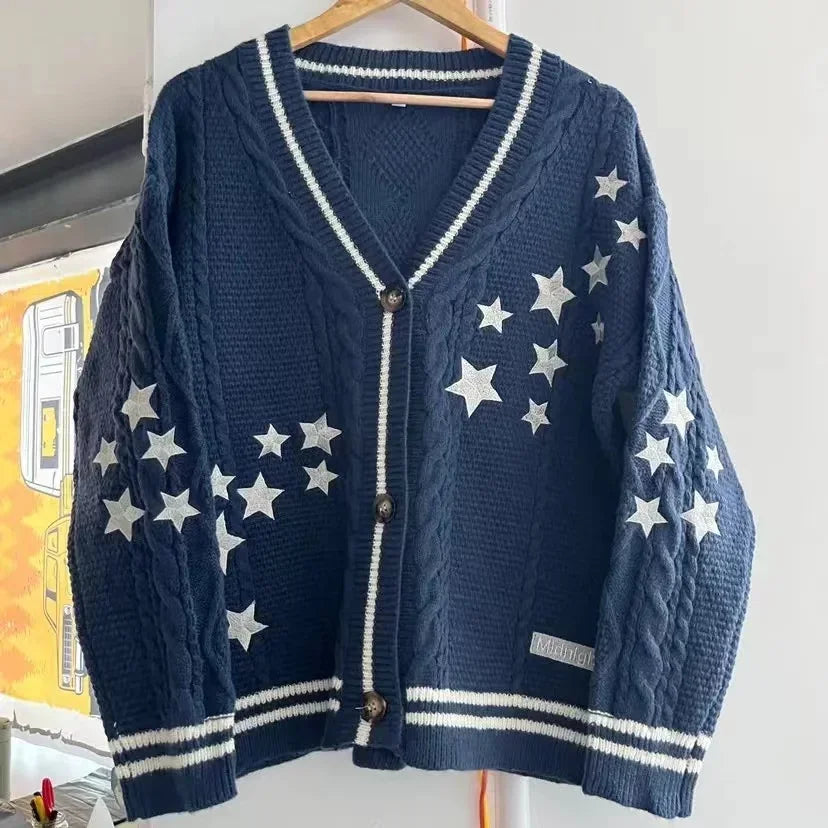 Midnight Stars Navy Cardigan – Midnights Inspired Knit Sweater