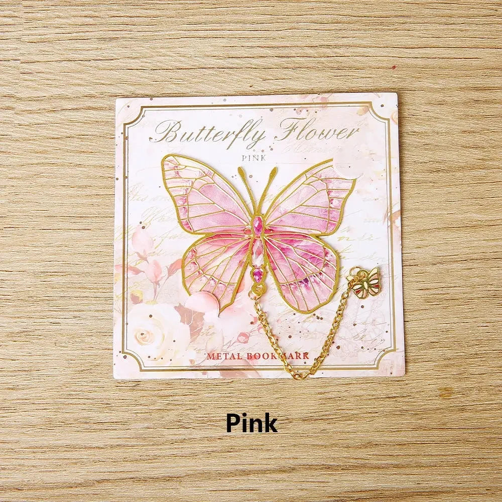 Aesthetic Stationery Metal Bookmark Hollow Flower Painting Bookmarks Student Reading Book Clip Book Accessories Teacher Gift