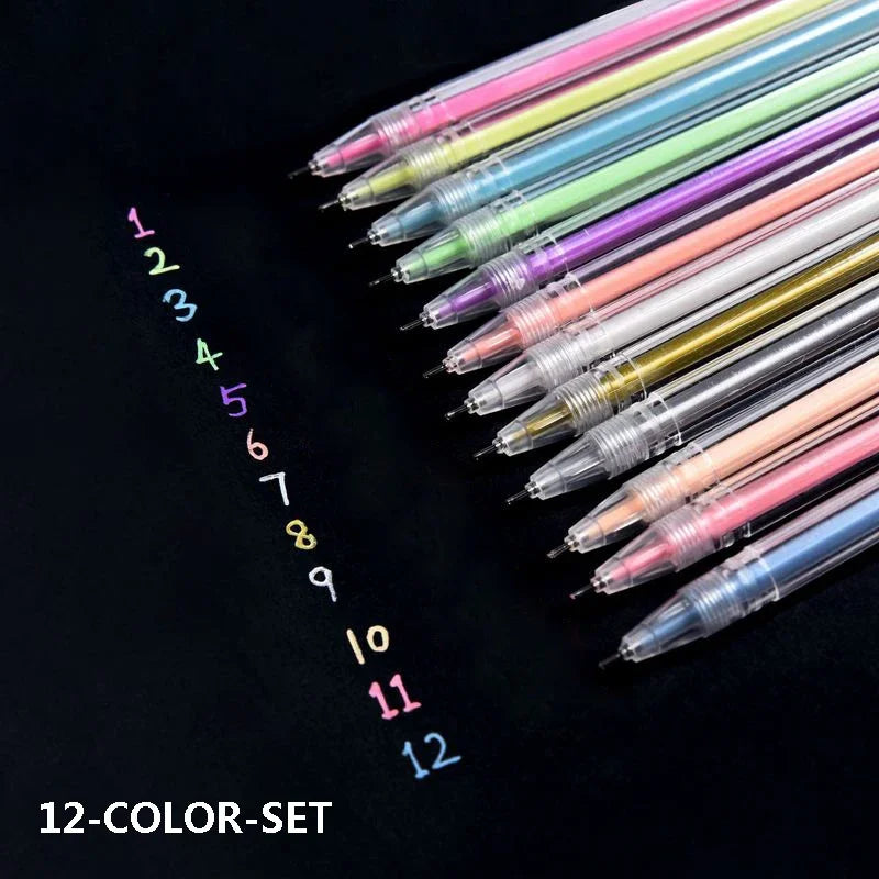 9/12 PCS Set Kawaii Color Gel Pen Set 0.5mm Ballpoint Pen for Diary School Stationery