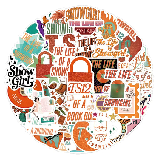 10/55Pcs The Life of A Showgir Stickers Famous Star Singer Decals for Laptop Suitcase Notebook Skateboard Waterproof Sticker