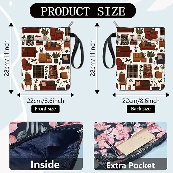 1pc Giraffe Book Sleeve Cartoon Animal Book Covers Book Protector for Paperbacks Washable Fabric Cloth Book Cover with Zipper