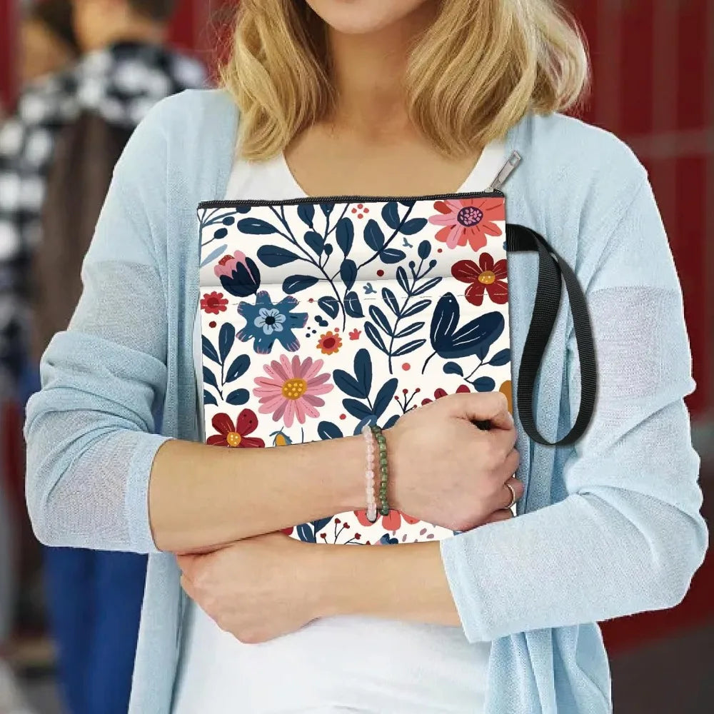 1pc Flower Book Sleeve Leaves Book Protector Plant Book Covers for Paperbacks Washable Fabric Cloth Book Cover with Zipper