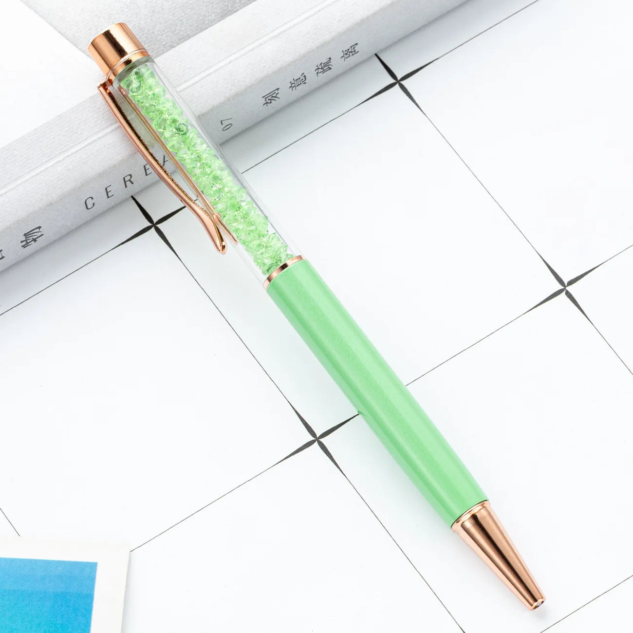 30PCS  Metal crystal pens, office students, multi-color rotary rhinestone pens, wholesale advertising gifts, ballpoint pens