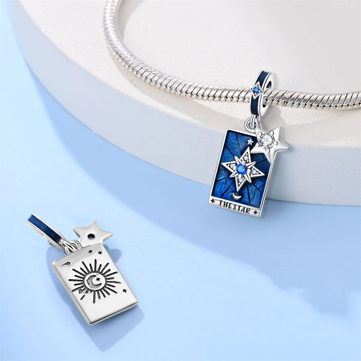 Silver 925 Original Charms Tarot Card Sun Love Fit Bracelet Making For Woman Jewelry